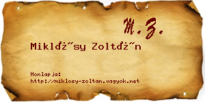 Miklósy Zoltán névjegykártya